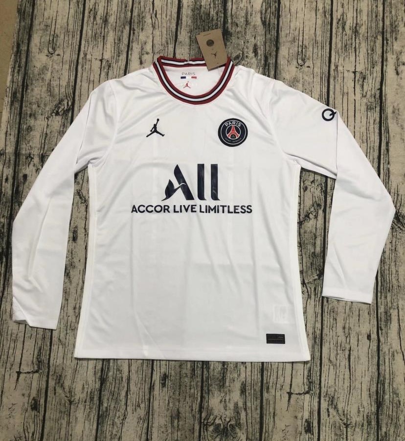 AAA Quality Paris St Germain 21/22 Fourth White Long Jersey